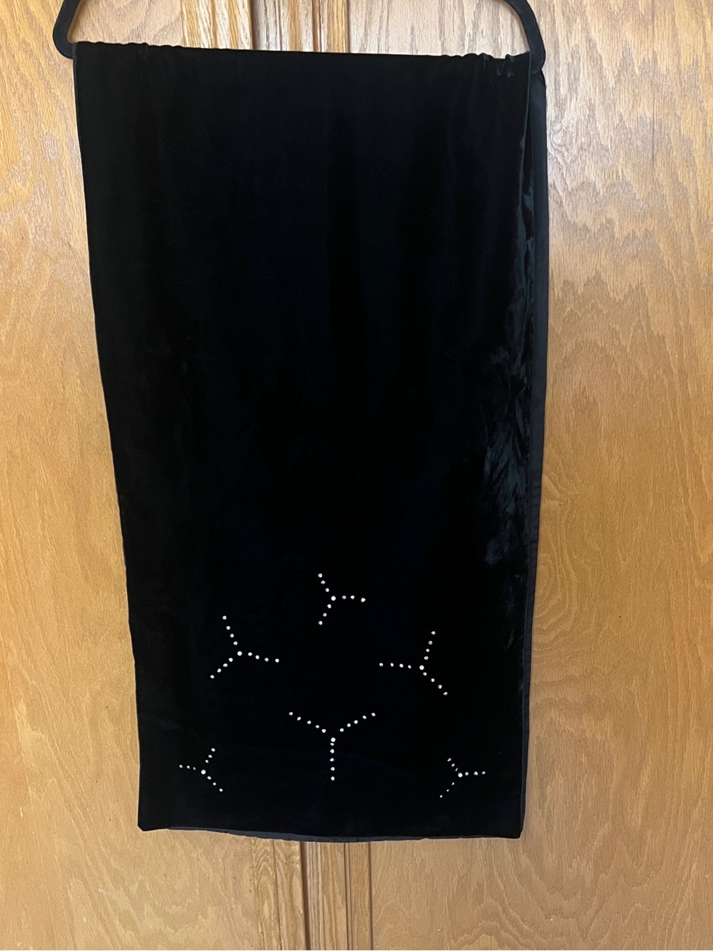VTG 1960s Black Velvet with Rhinestone & pearl Shawl Shoulder Wrap